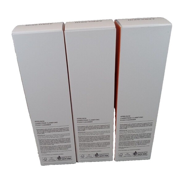 3-Aprilskin Carrotene Clarifying Foam Cleanser Deep Cleansing 4.05fl oz NEW - Picture 2 of 4